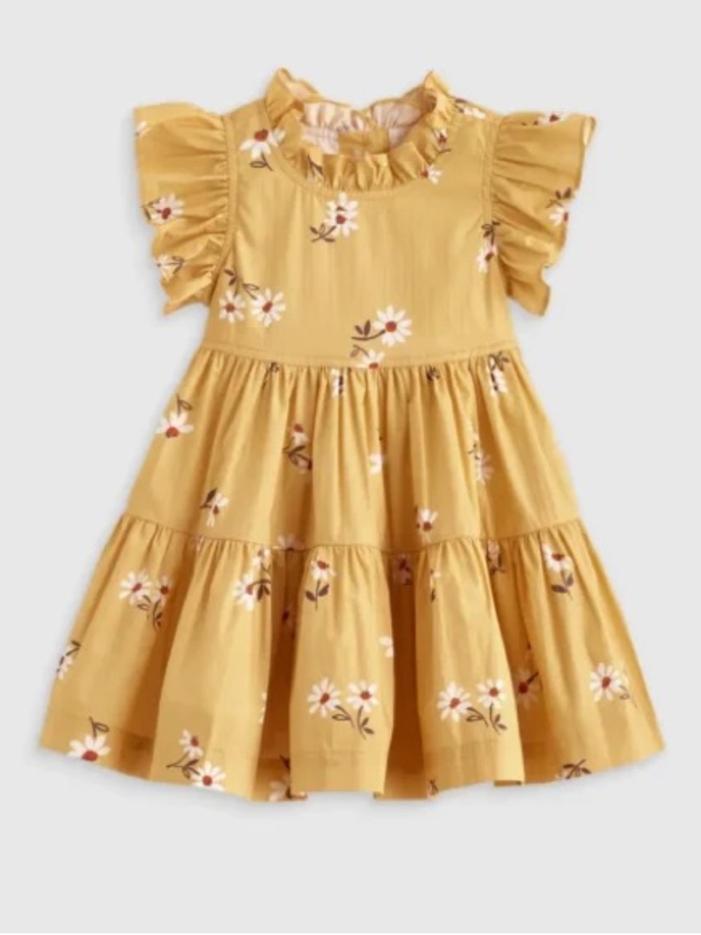 Quince 100% Cotton Poplin Ruffle Sleeve Dress; Size 3T